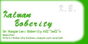 kalman boberity business card
